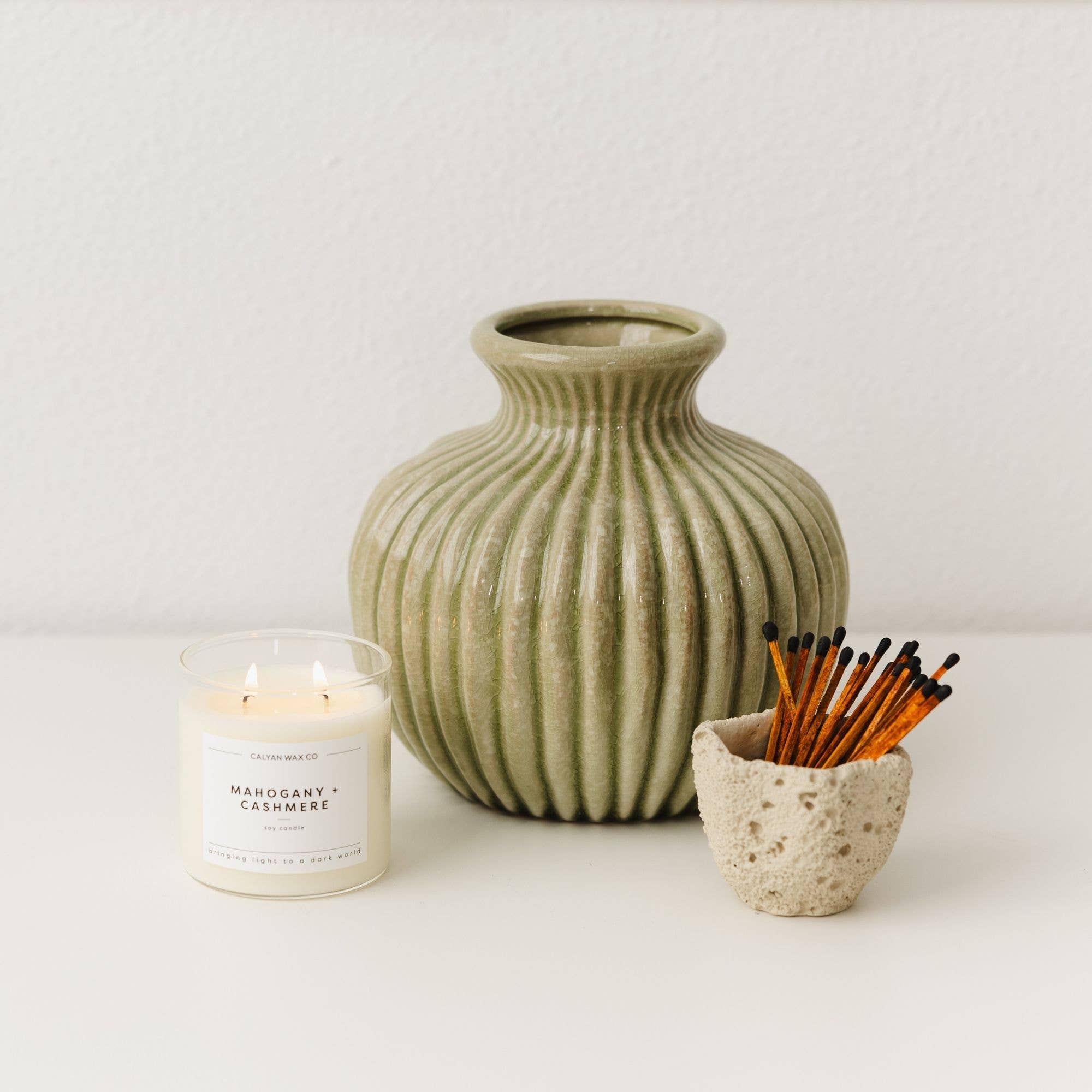 Mahogany + Cashmere - Glass Tumbler Soy Candle