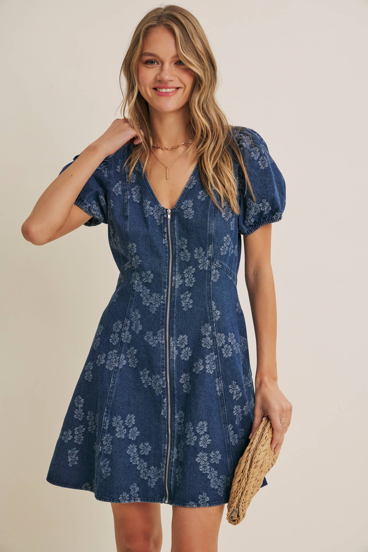 The Jolene Denim Fit and Flare Mini