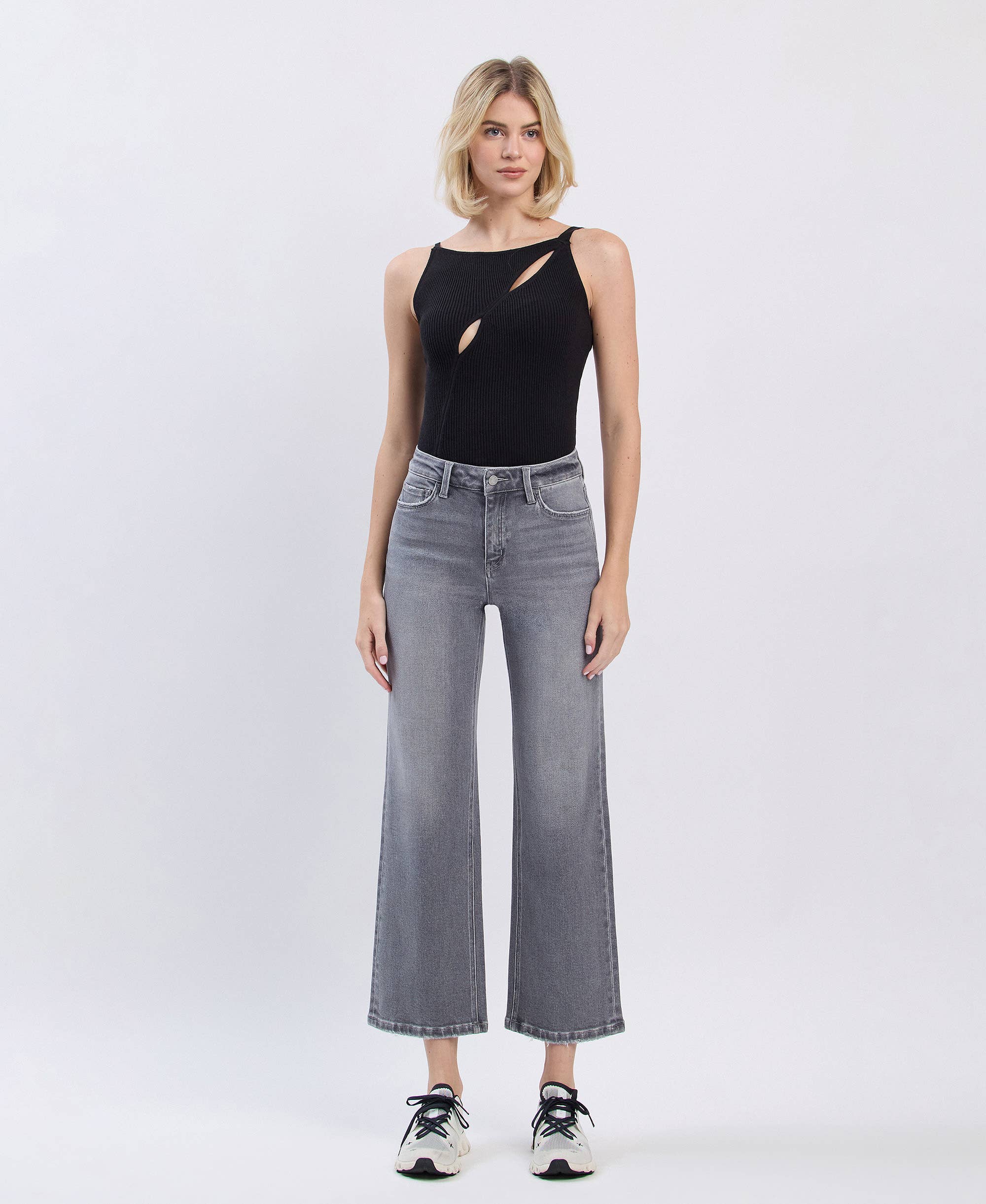River Eden High Rise Ankle Slim Wide Jeans