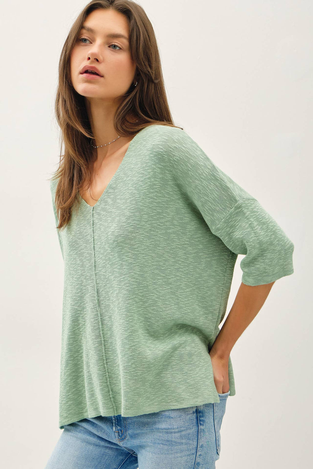 The Abigail Cotton Slub Sweater