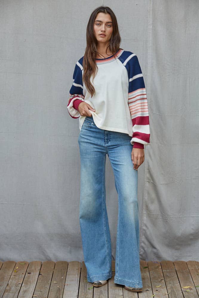 The Layla Multi Color Striped Long Sleeve Top
