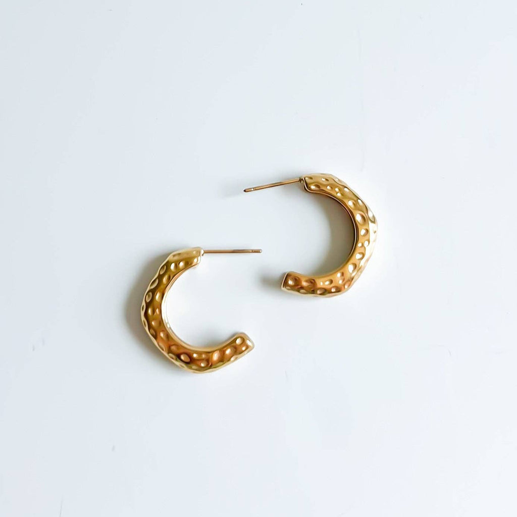 Hammered Hoop Earrings