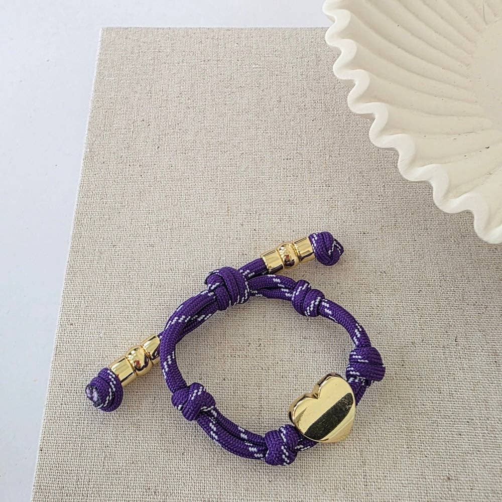 Knotty Cord Heart Bracelet - WATERPROOF