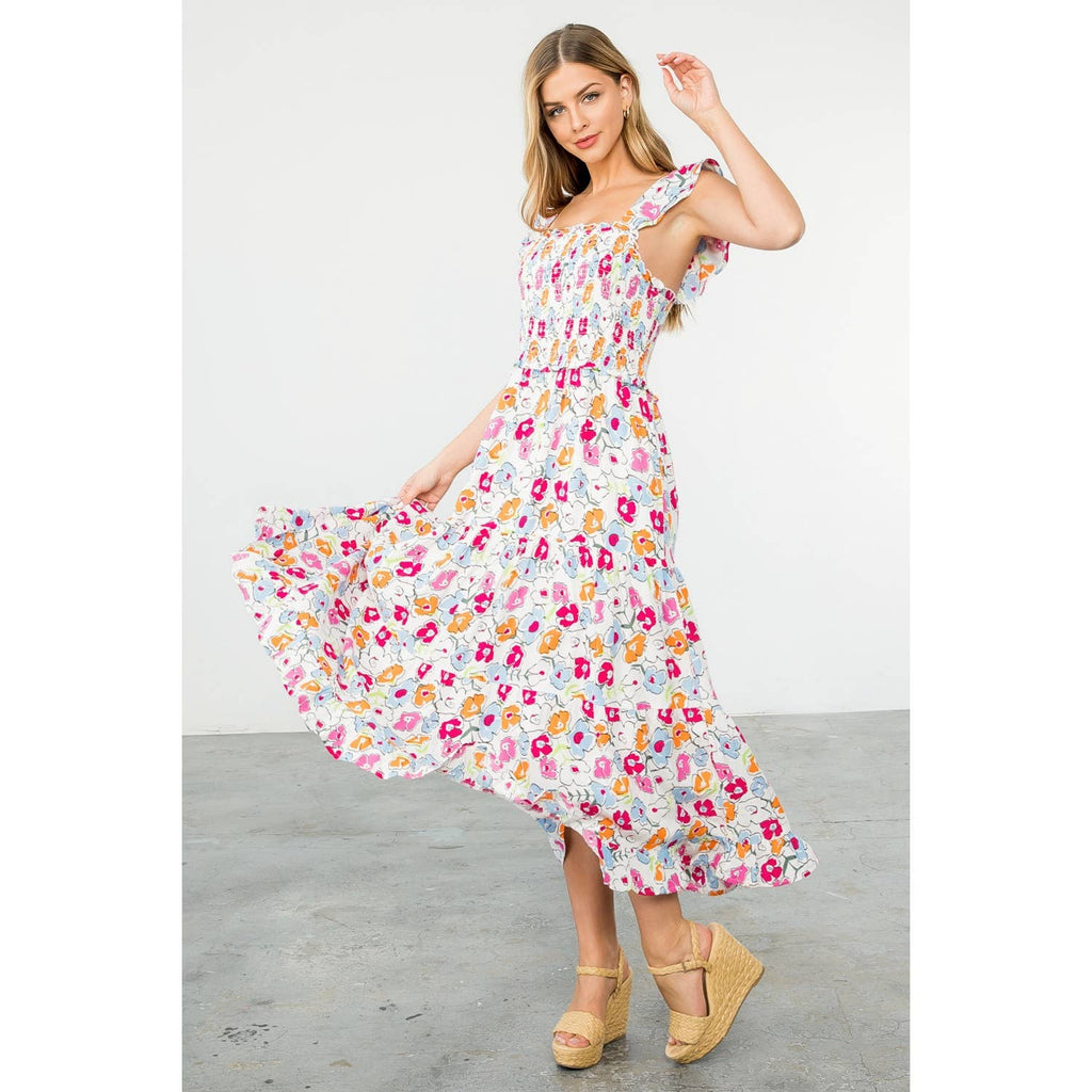 The Vanessa Flower Print Maxi Dress