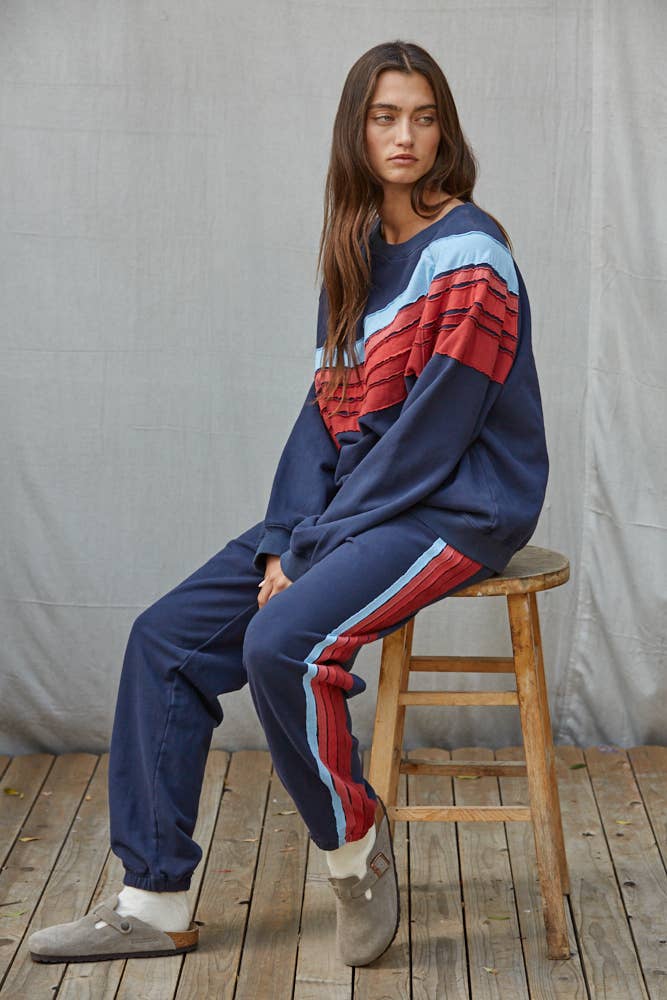 The Lara Multi-Color Stripe Detail Top