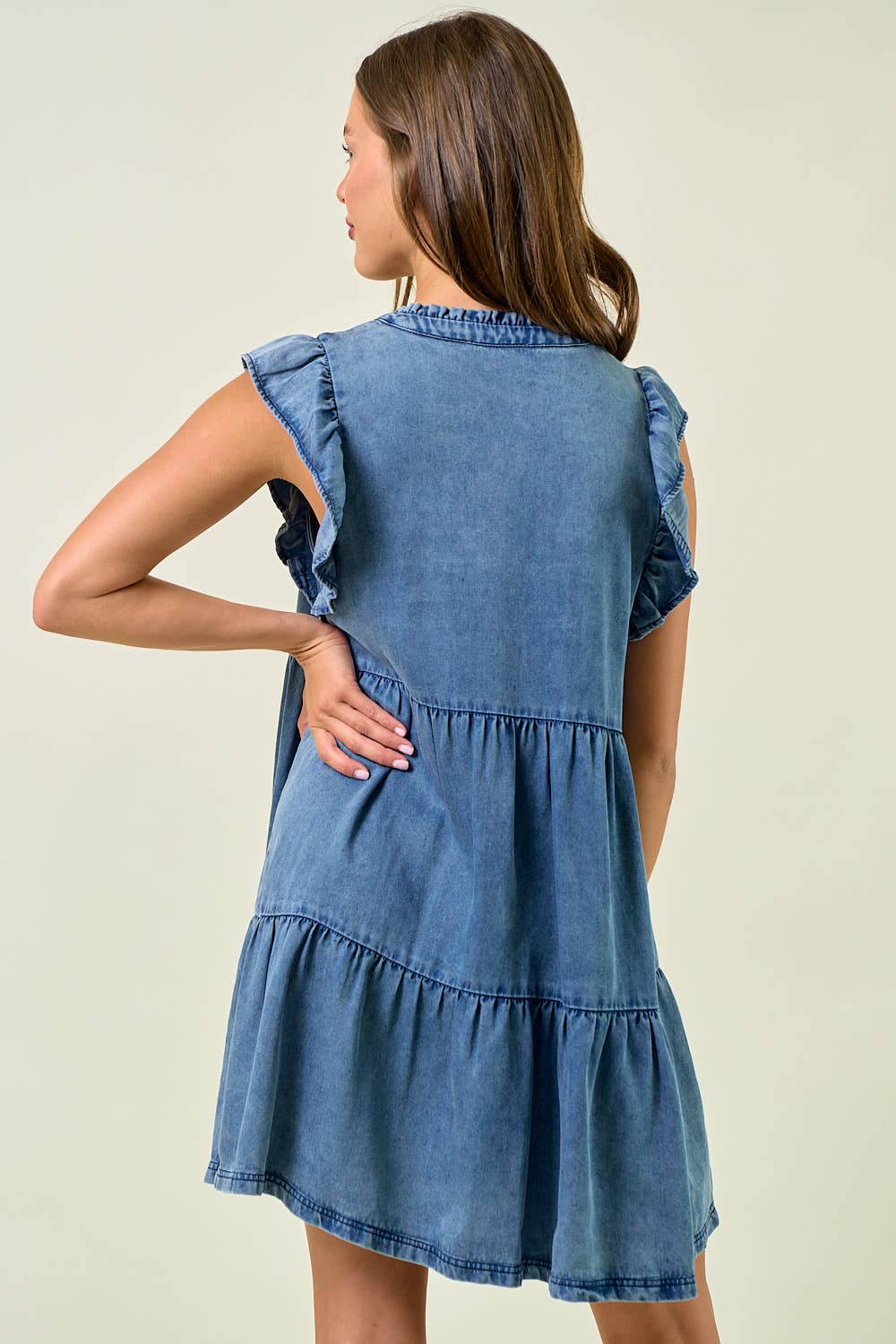 The Brooklyn Tencel Ruffle Mini Dress