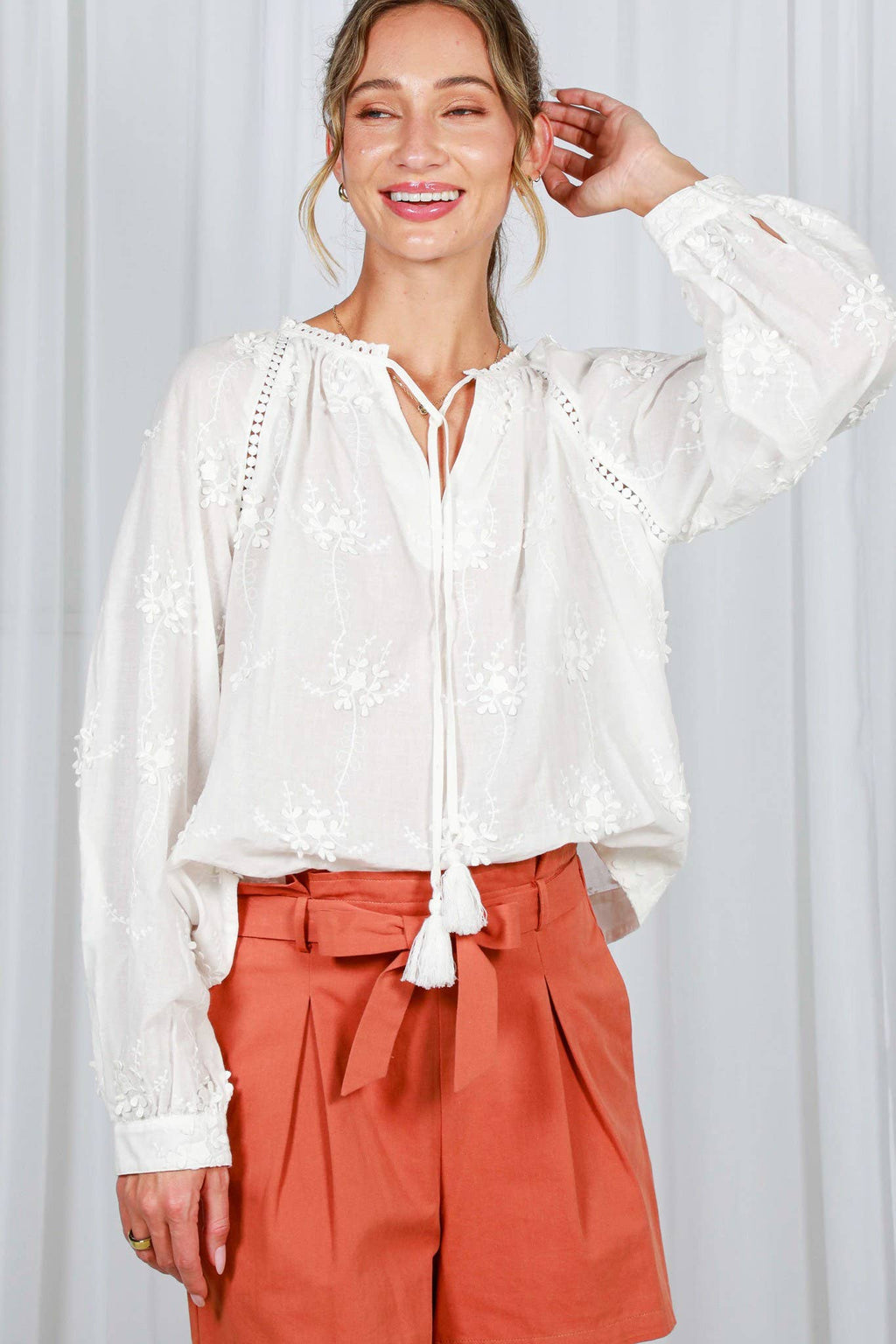 The Ciara 3D Floral Embroidered Top