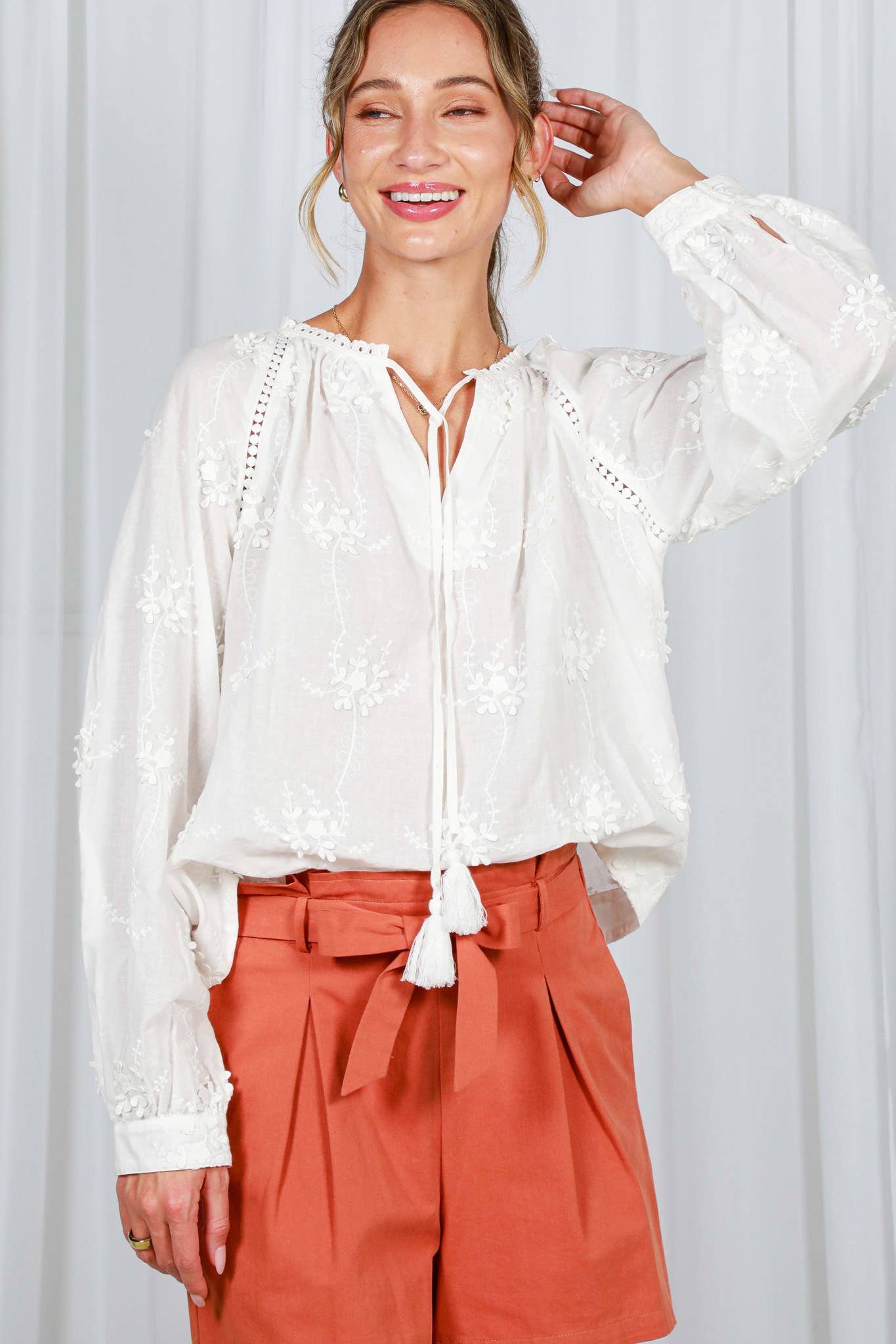 The Ciara 3D Floral Embroidered Top