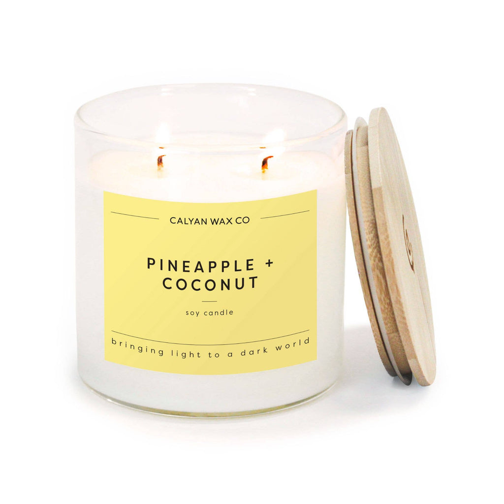 Pineapple + Coconut - Clear Glass Tumbler Soy Candle