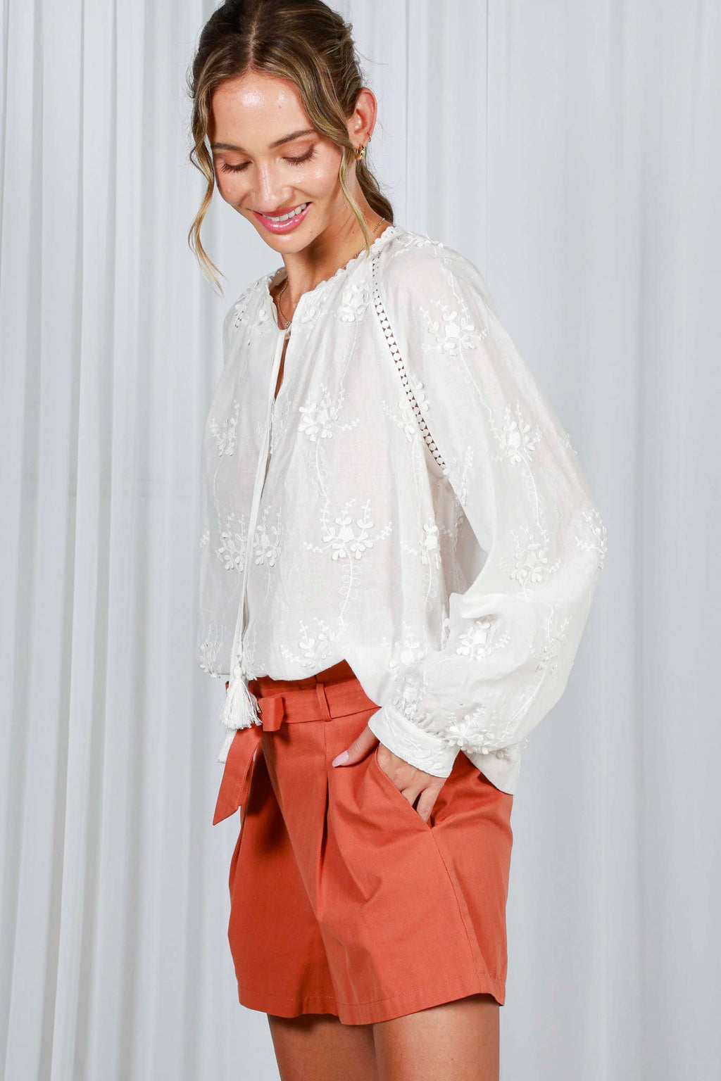 The Ciara 3D Floral Embroidered Top