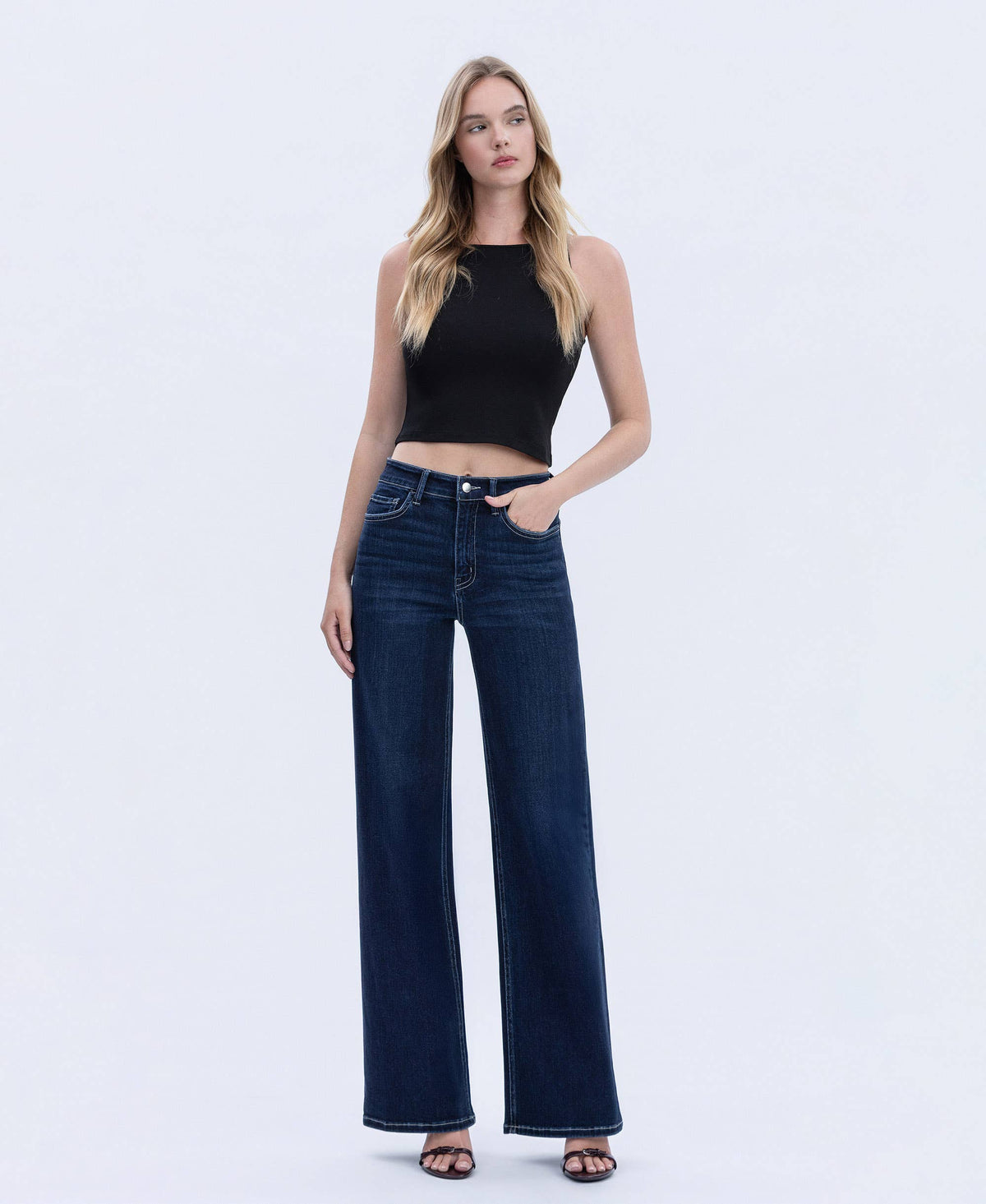 Harmonious High Rise Full Length Wide Jeans