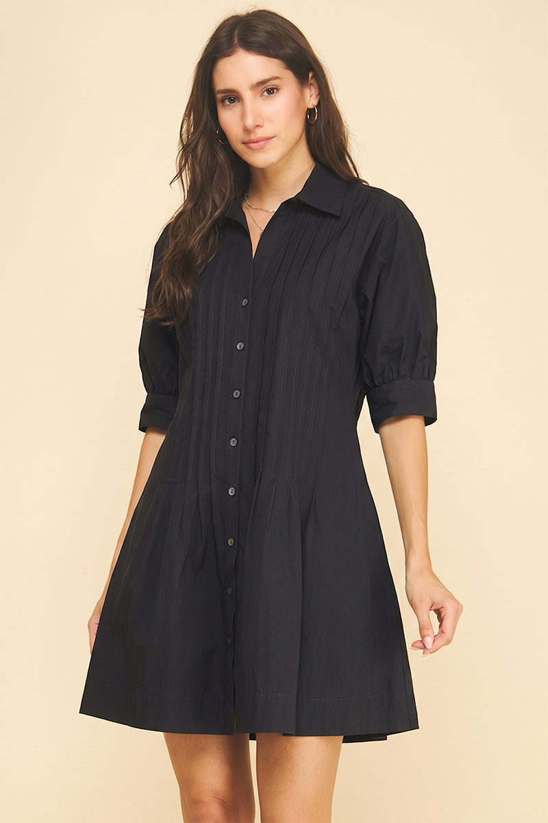 The Priscilla Tucked Detail Mini Dress