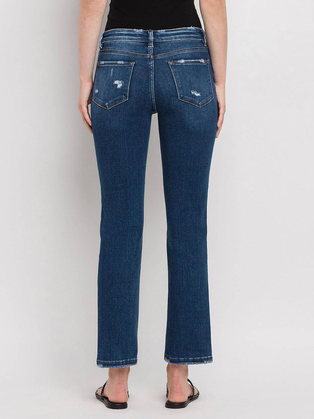 Wax Plant Mid Rise Ankle Straight Jeans