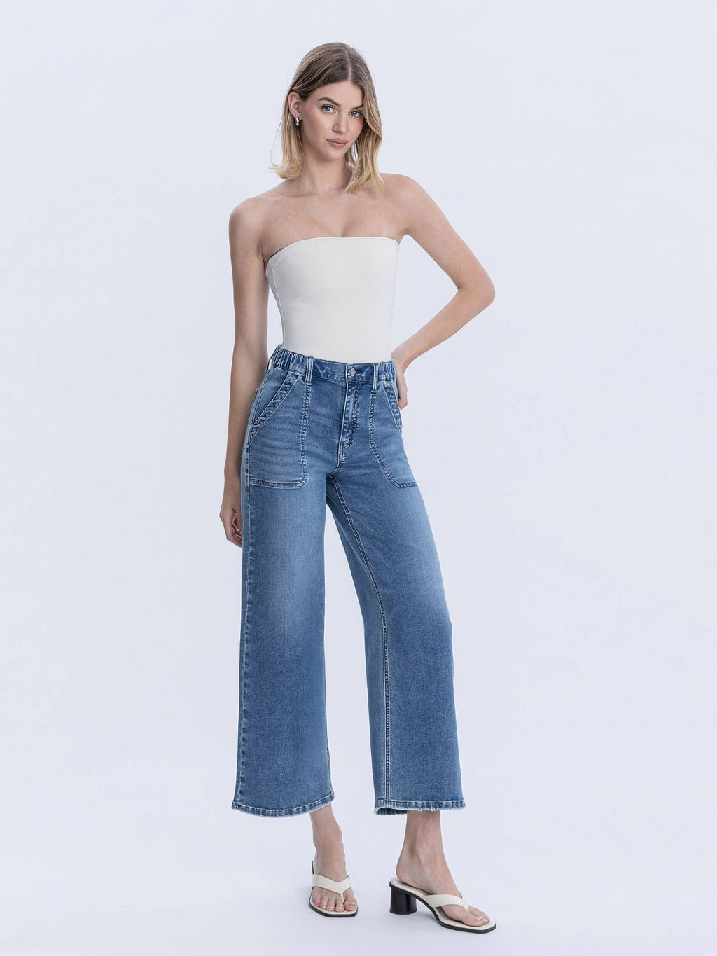 Serendipity Light High Rise Baggy Wide Jeans