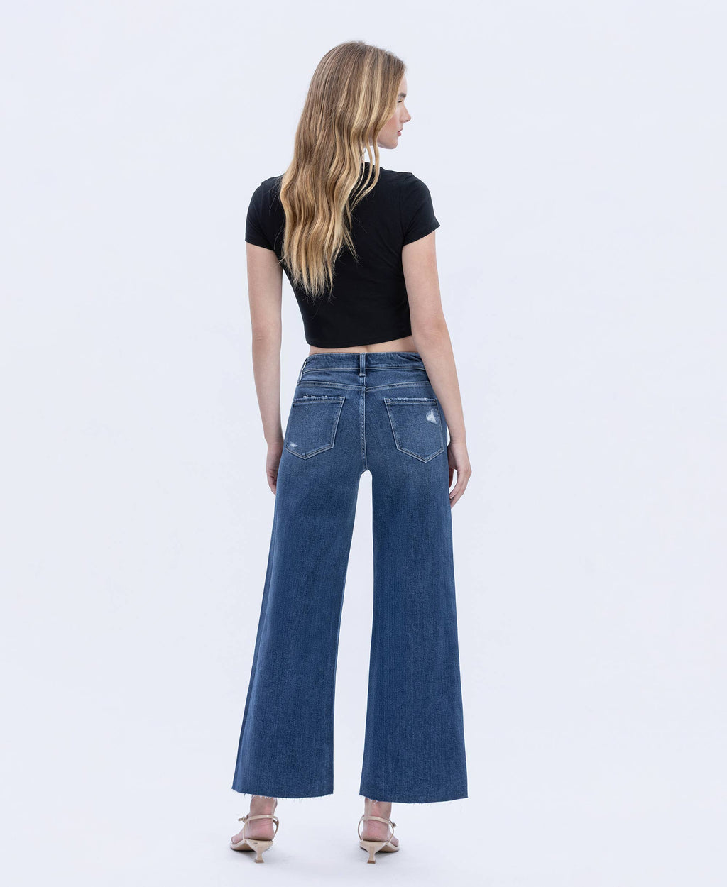 Interlude High Rise Raw Hem Wide Leg