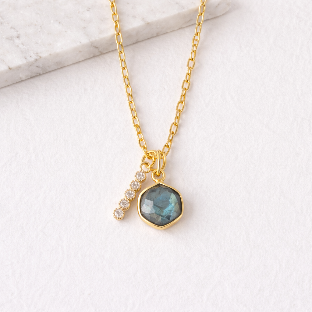 Oasis Stone Duo Drop Necklace