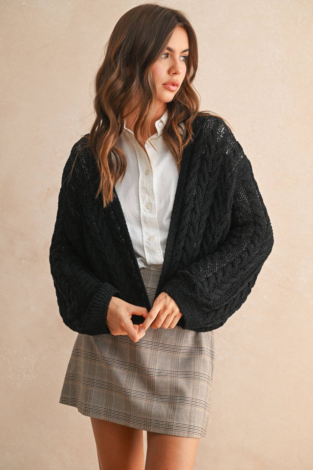 The Shannon Lightweight Cable Knitted Cardigan
