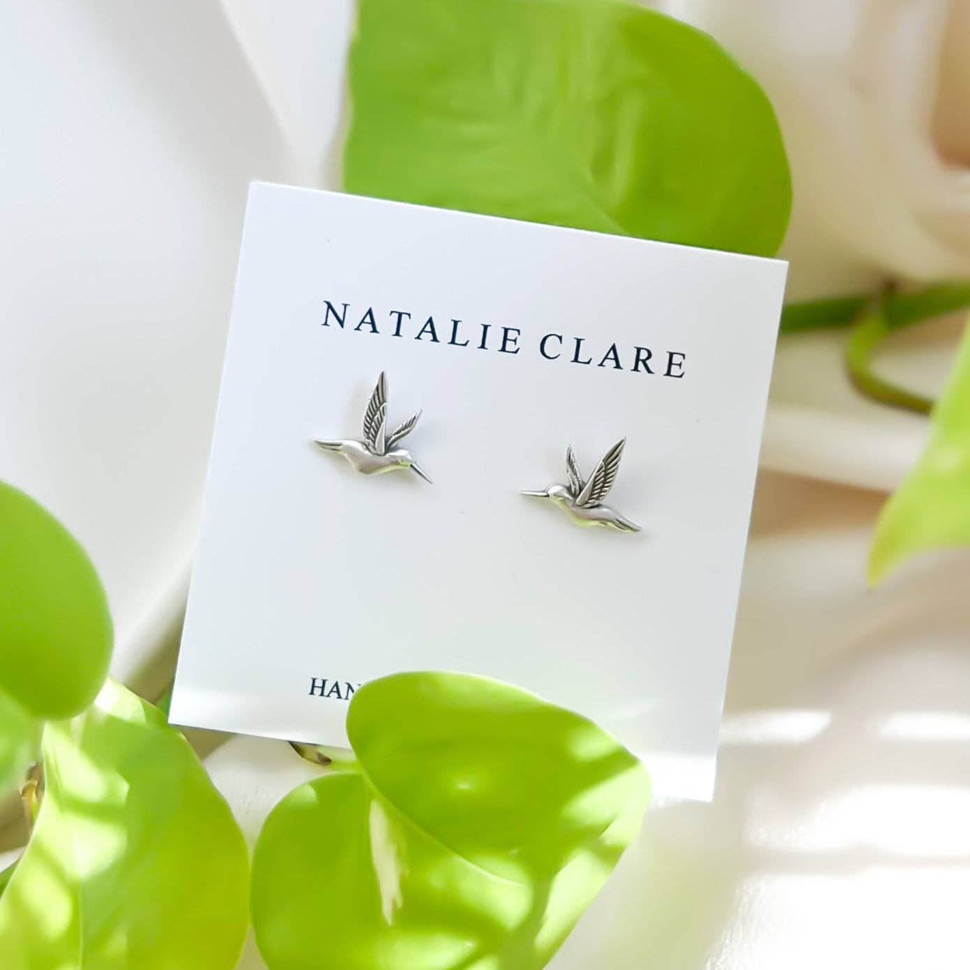 Silver Hummingbird Studs
