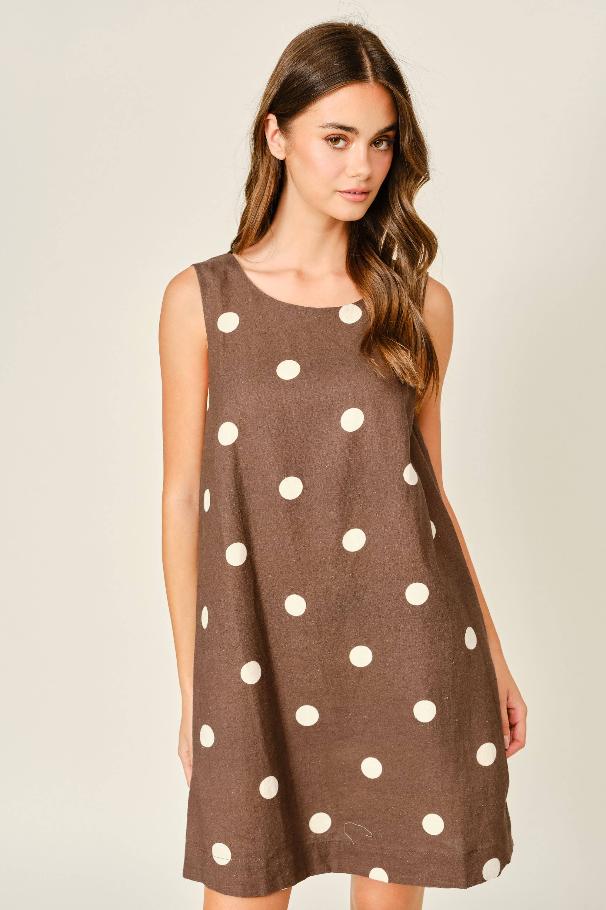 The Kyra Polka Dot Sleeveless Dress