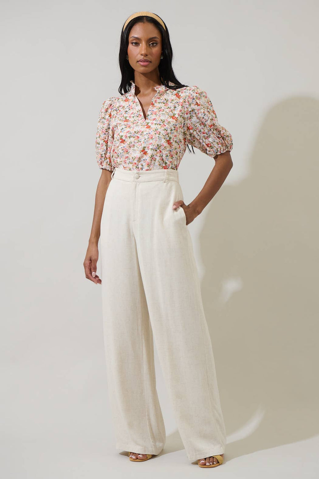 Rayden Floral Split Neck Top