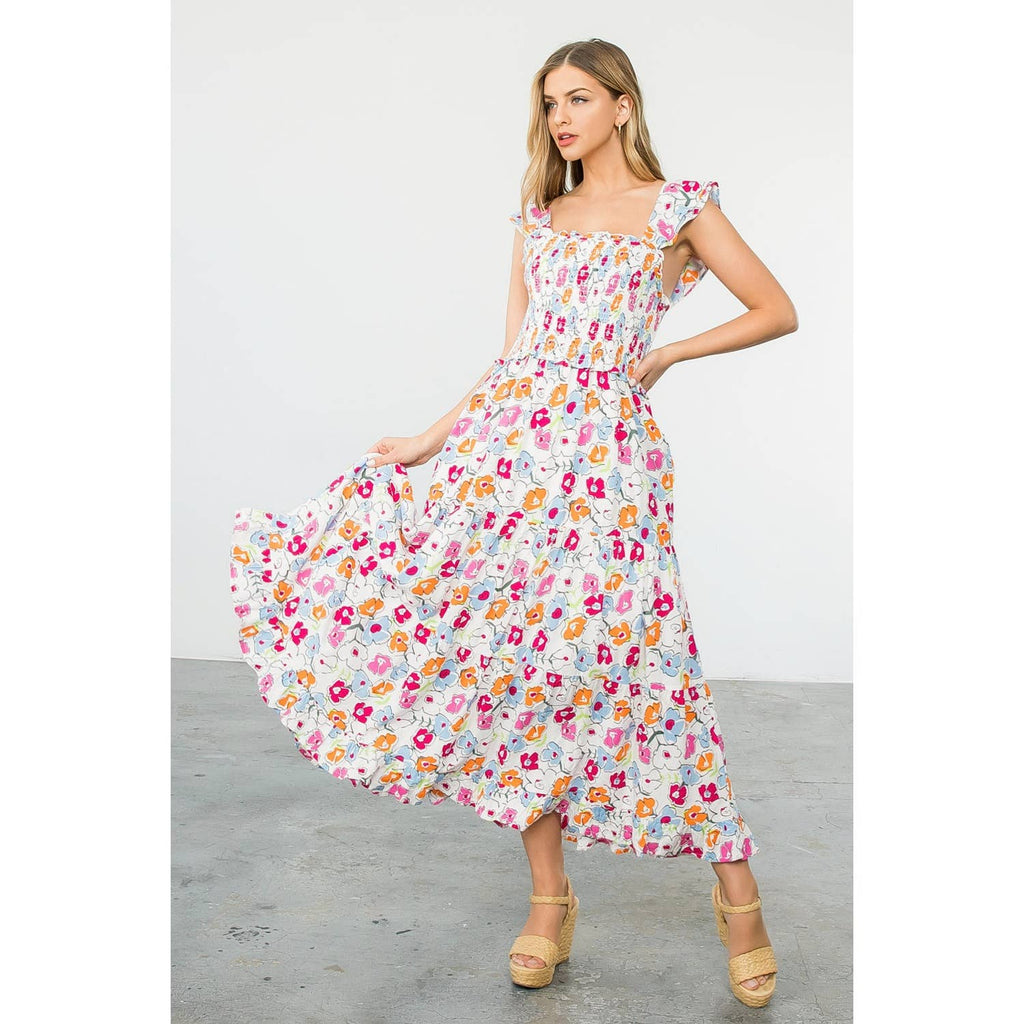 The Vanessa Flower Print Maxi Dress
