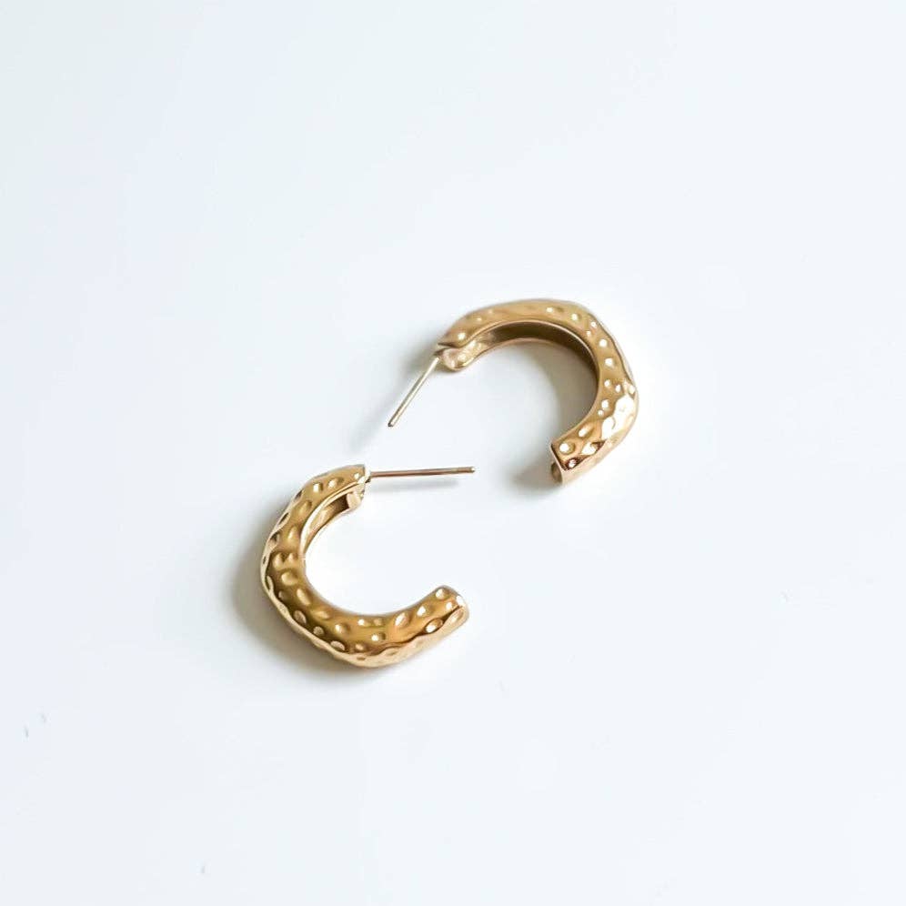 Hammered Hoop Earrings