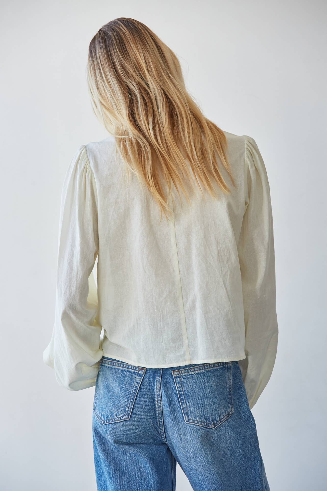 The Jordyn Mock Ruffle Neck Embroidered Top