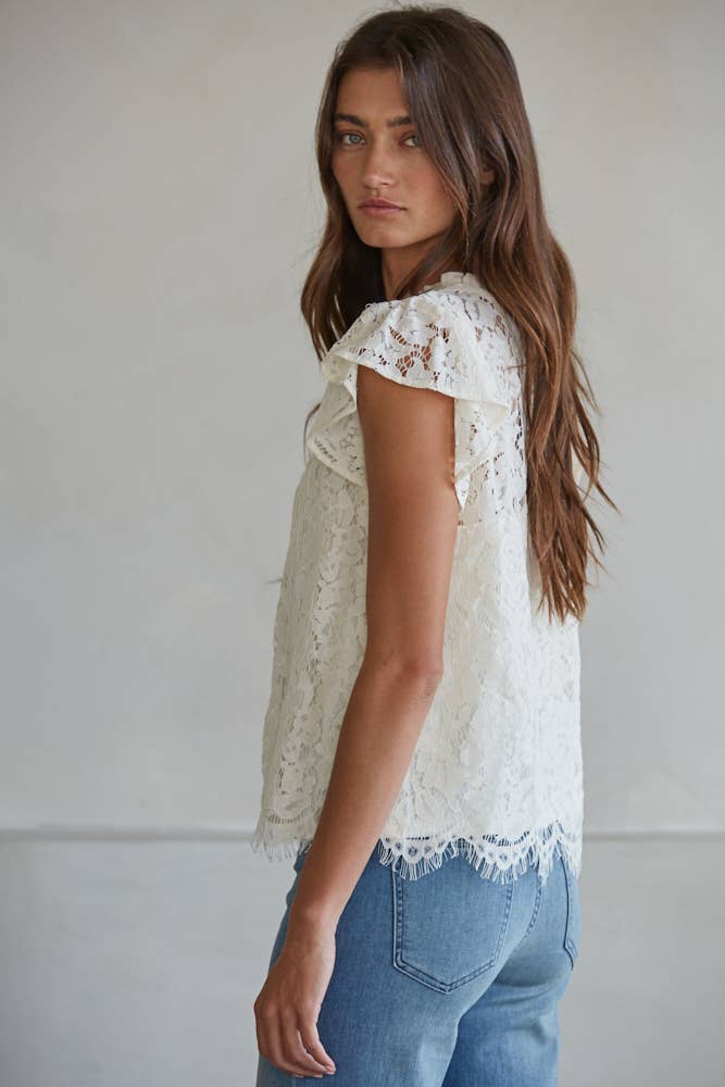 The Faith Lace Short Sleeve Top