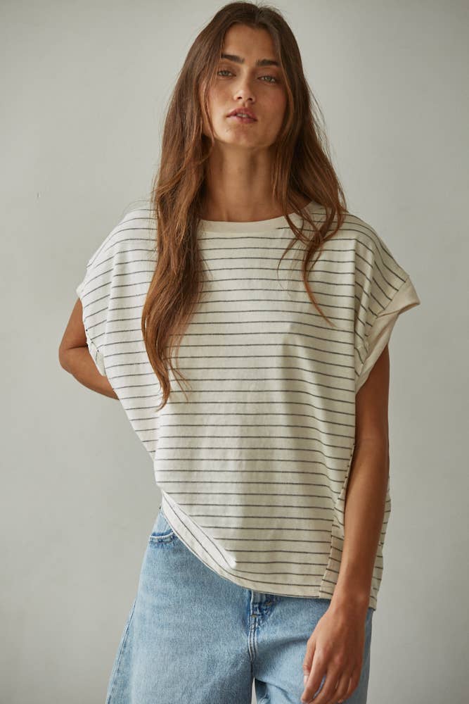 The Felicity Striped Short Sleeve Top