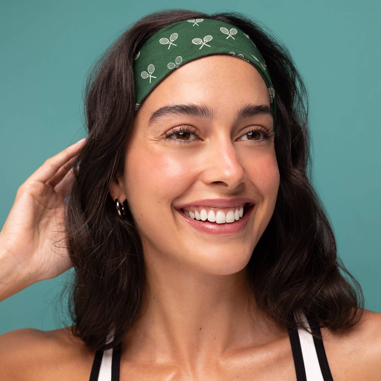 Recycled Fabric Active Headbands 3pc Set- Cream, Court Green & Navy Blue