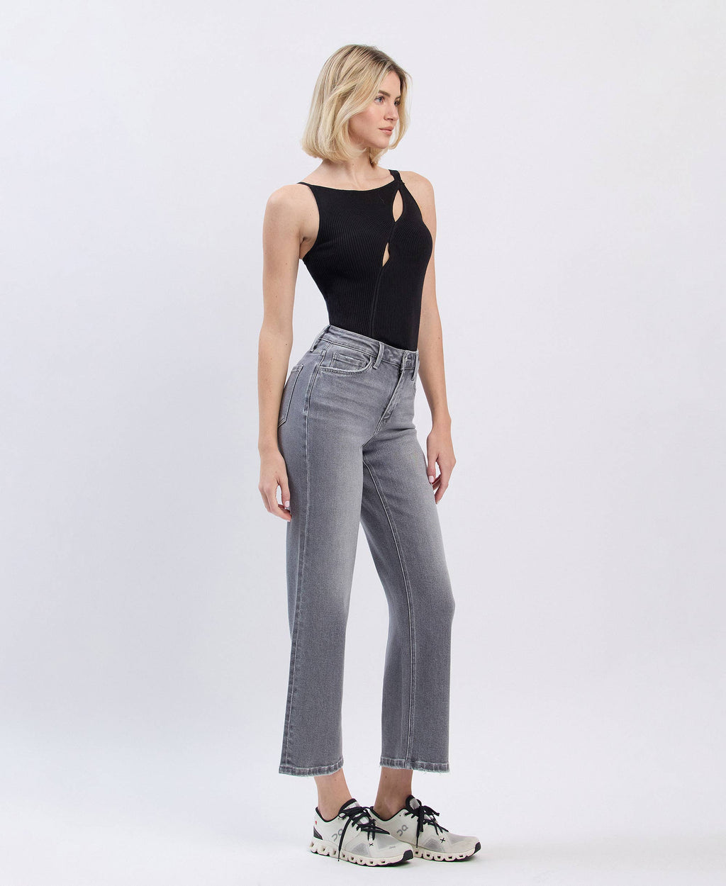 River Eden High Rise Ankle Slim Wide Jeans