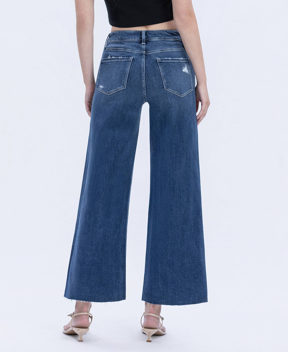 Interlude High Rise Raw Hem Wide Leg
