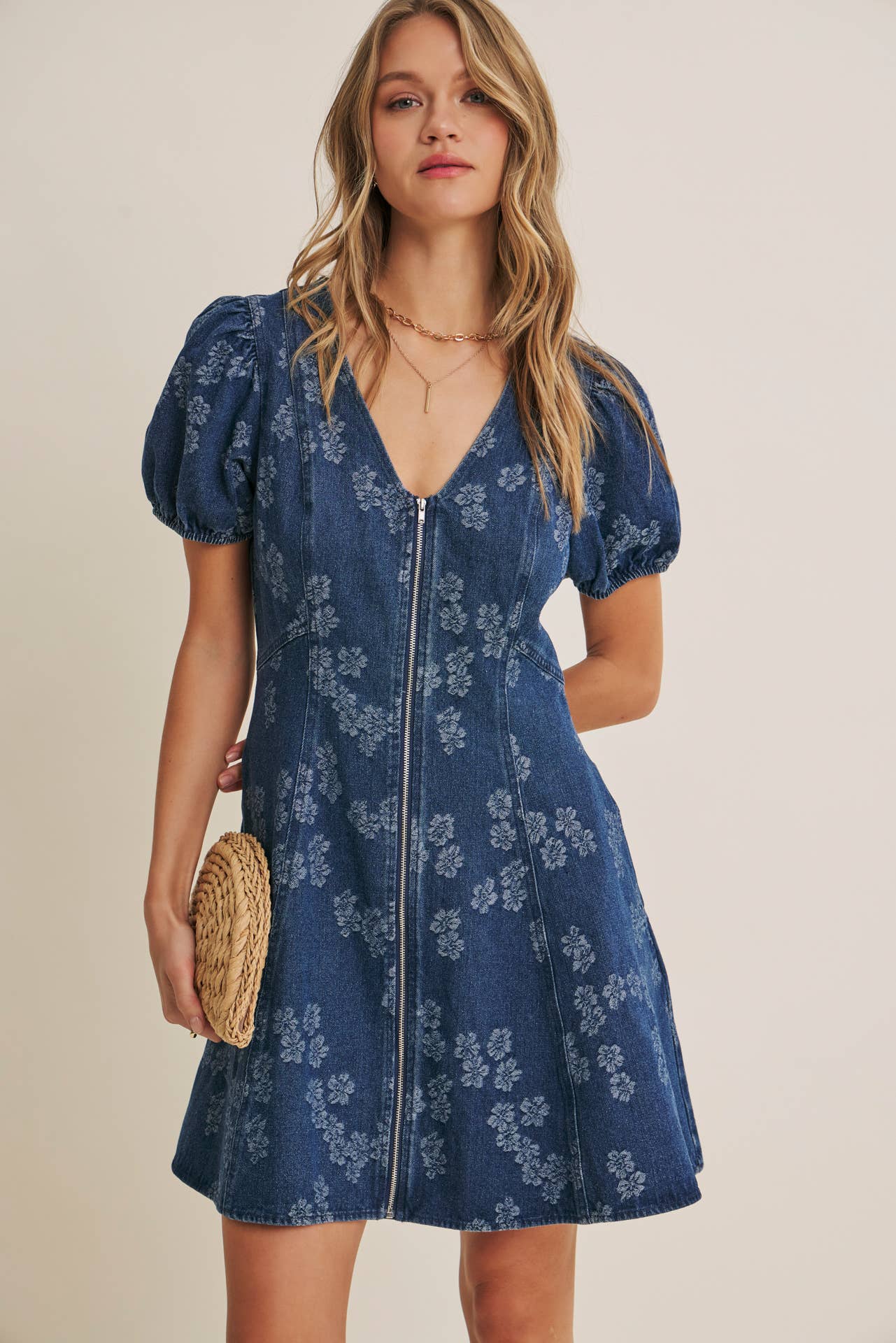The Jolene Denim Fit and Flare Mini