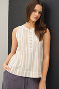 The Addison Striped Gauze Woven Top