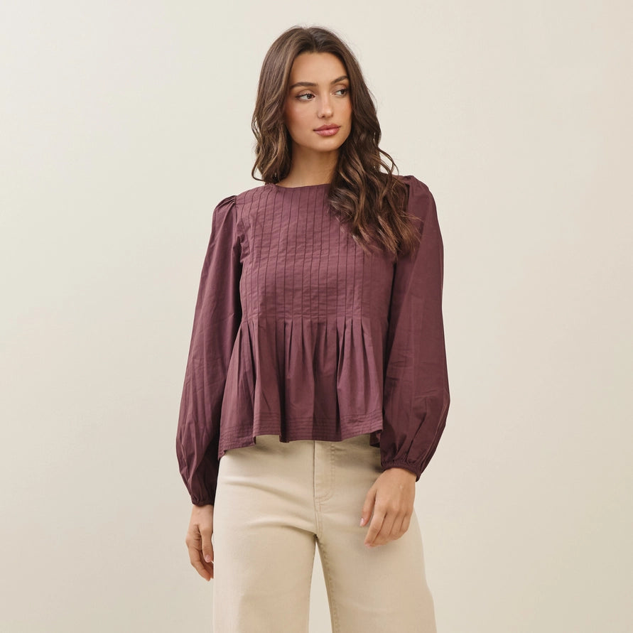 The Eliza Volume Sleeve Swing Top