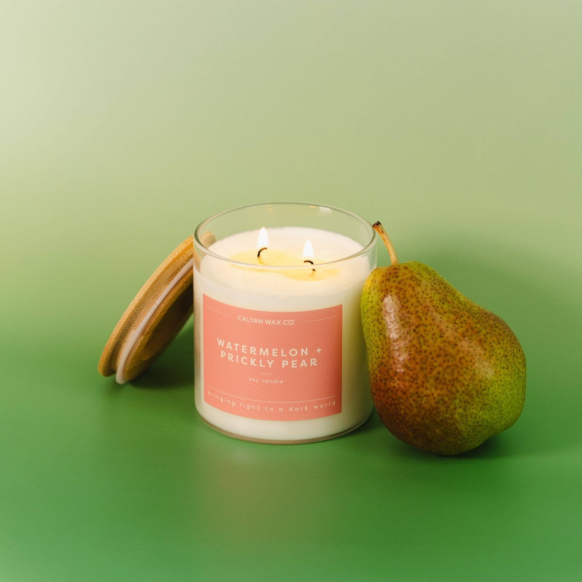 Watermelon + Prickly Pear - Clear Glass Tumbler Soy Candle