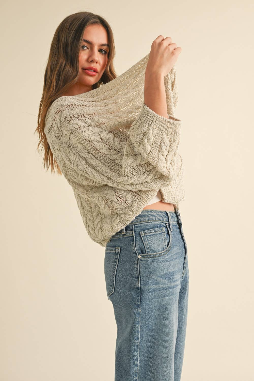 The Shannon Lightweight Cable Knitted Cardigan