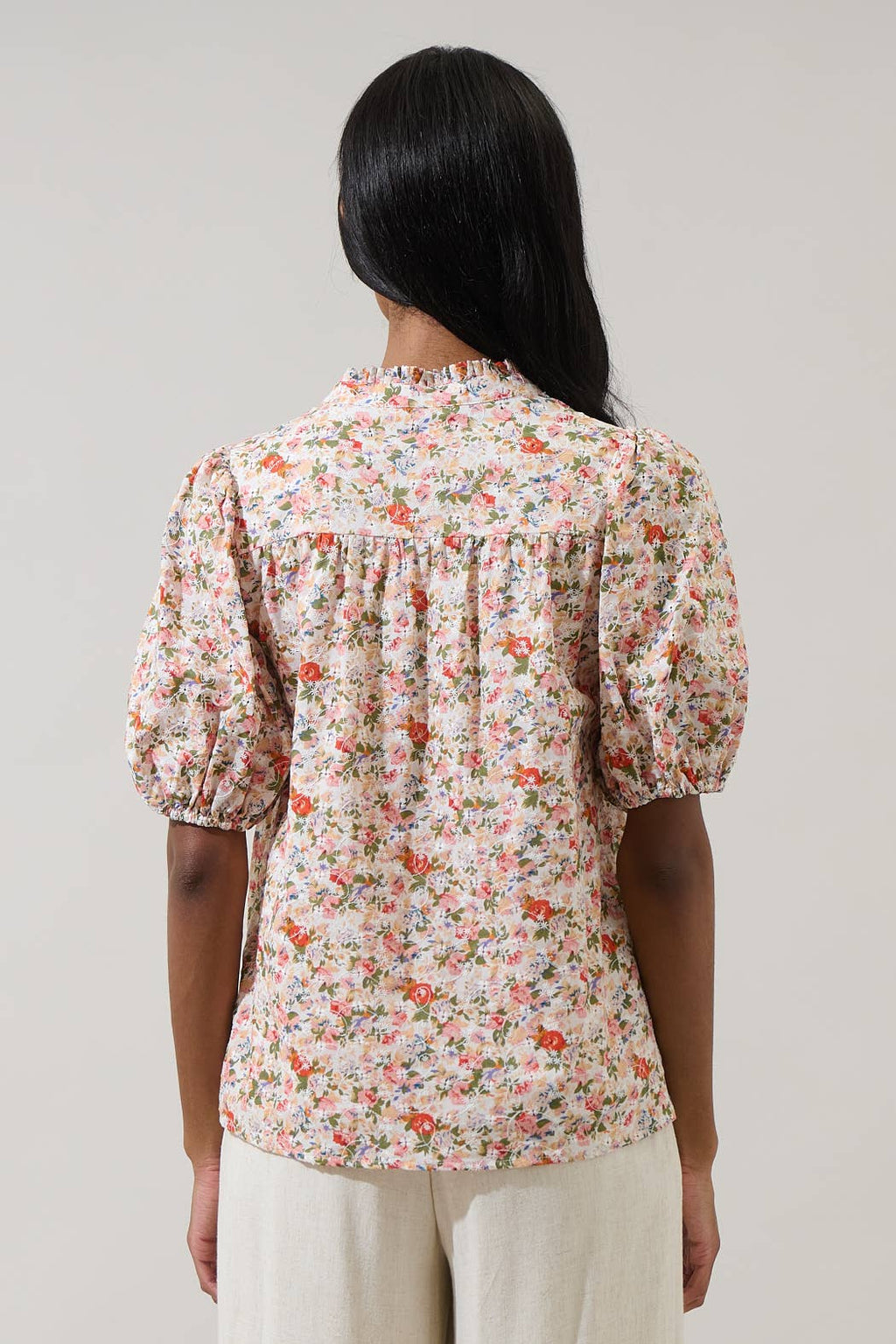 Rayden Floral Split Neck Top