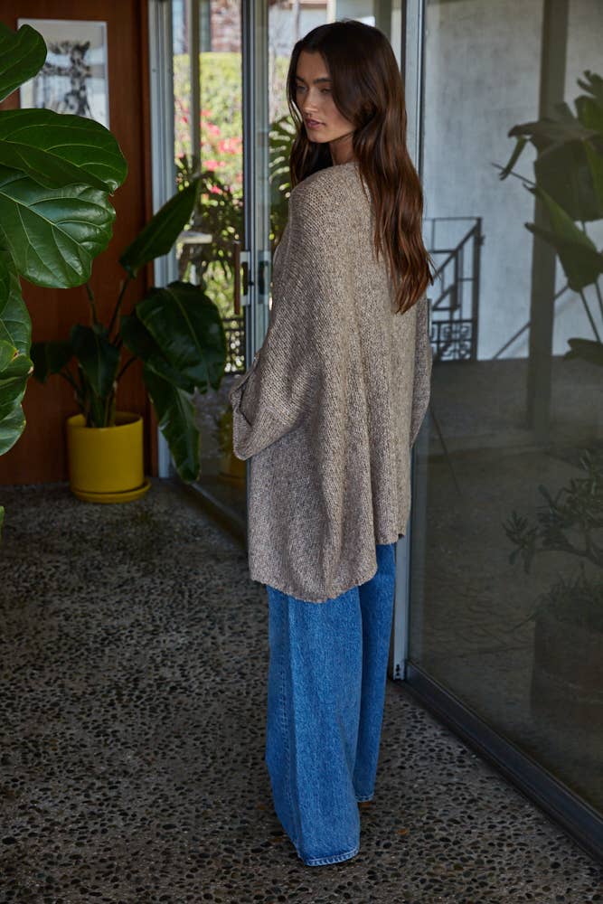The Holly Folded Quarter Sleeve Open Front Cardigan