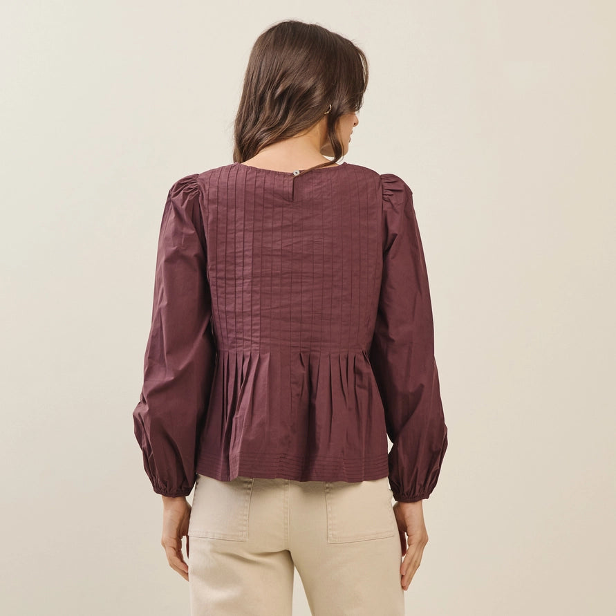 The Eliza Volume Sleeve Swing Top