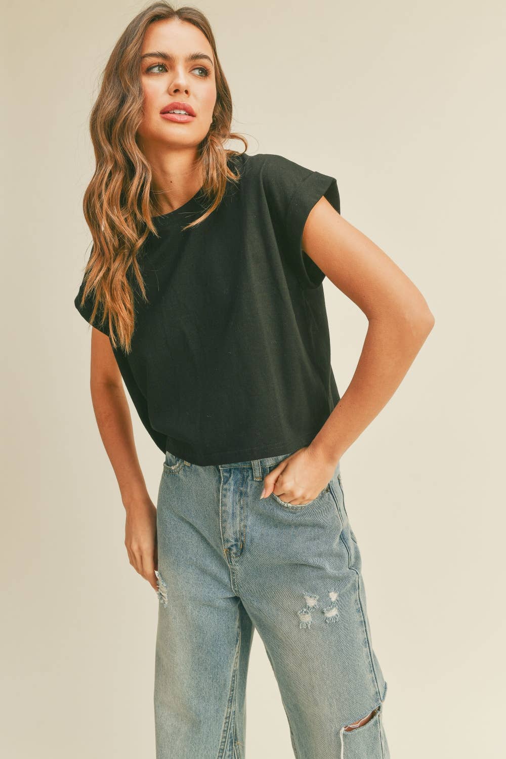 The Stormi Cuffed Sleeve Tee