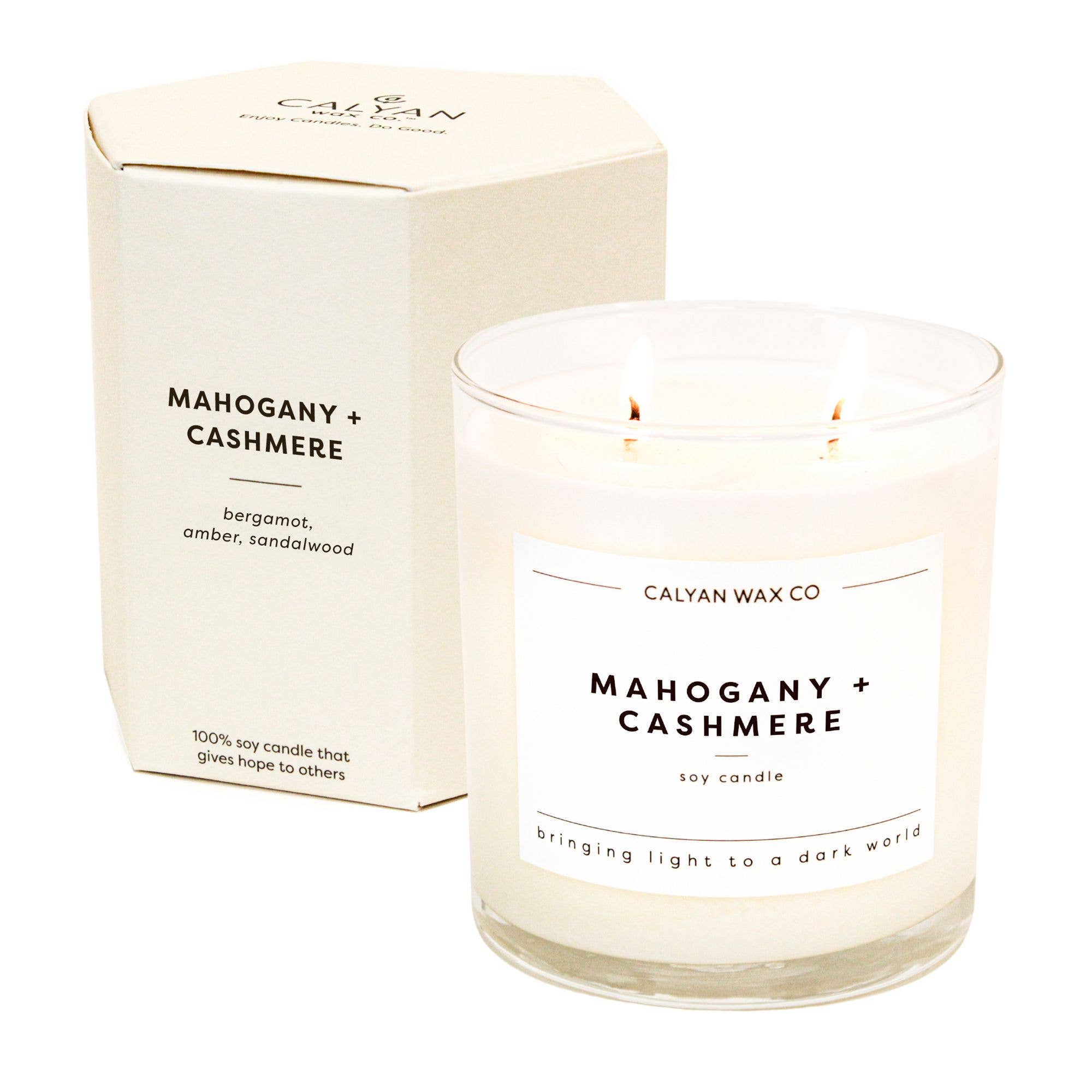 Mahogany + Cashmere - Glass Tumbler Soy Candle