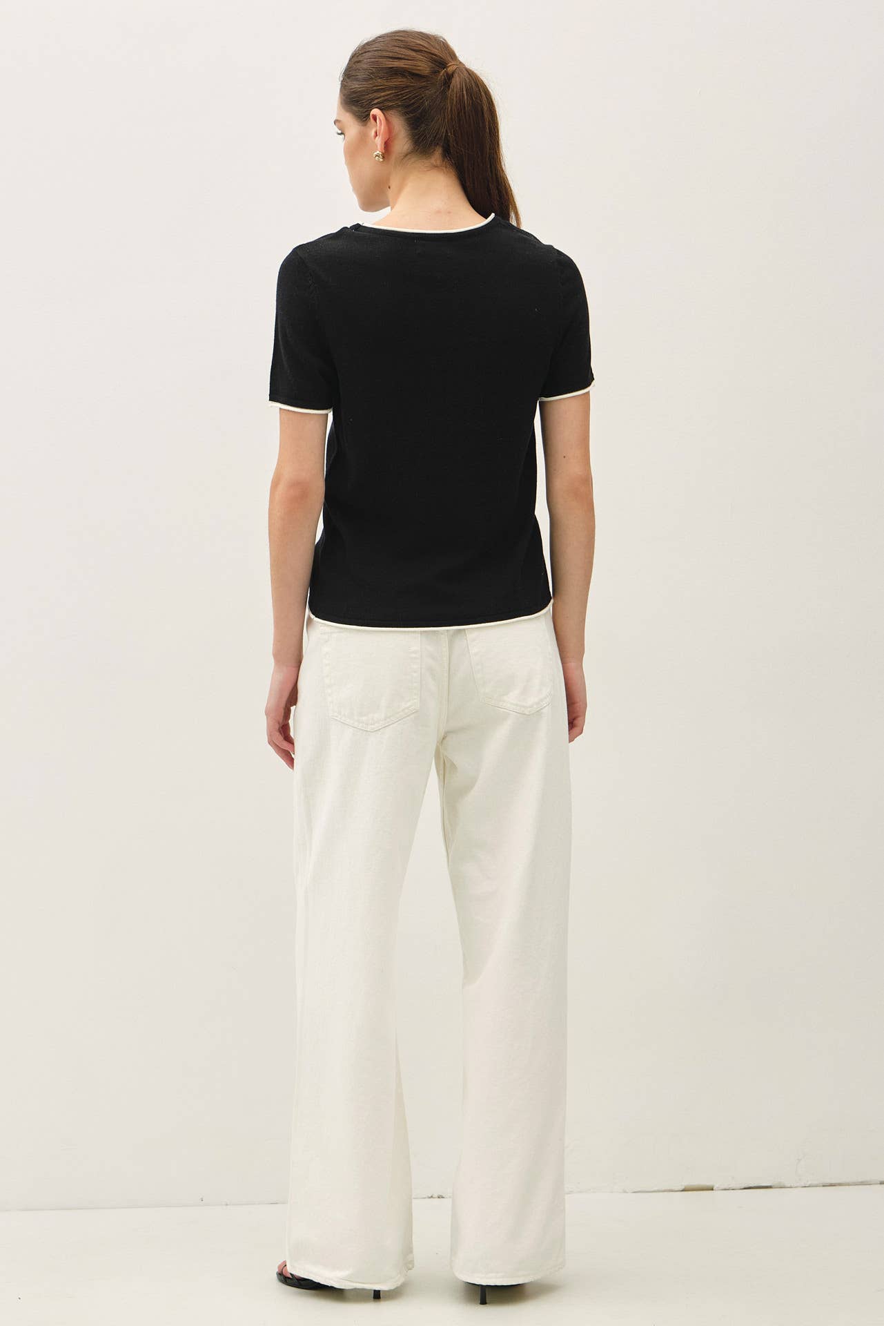 The Delaney Layered Look Short Sleeve Sweater