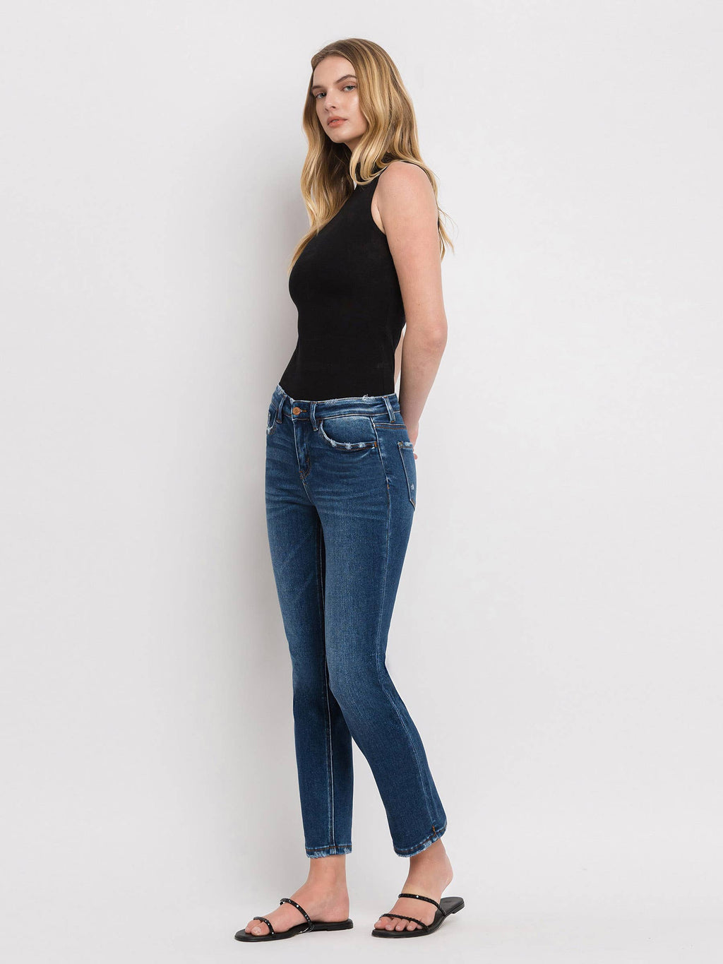 Wax Plant Mid Rise Ankle Straight Jeans