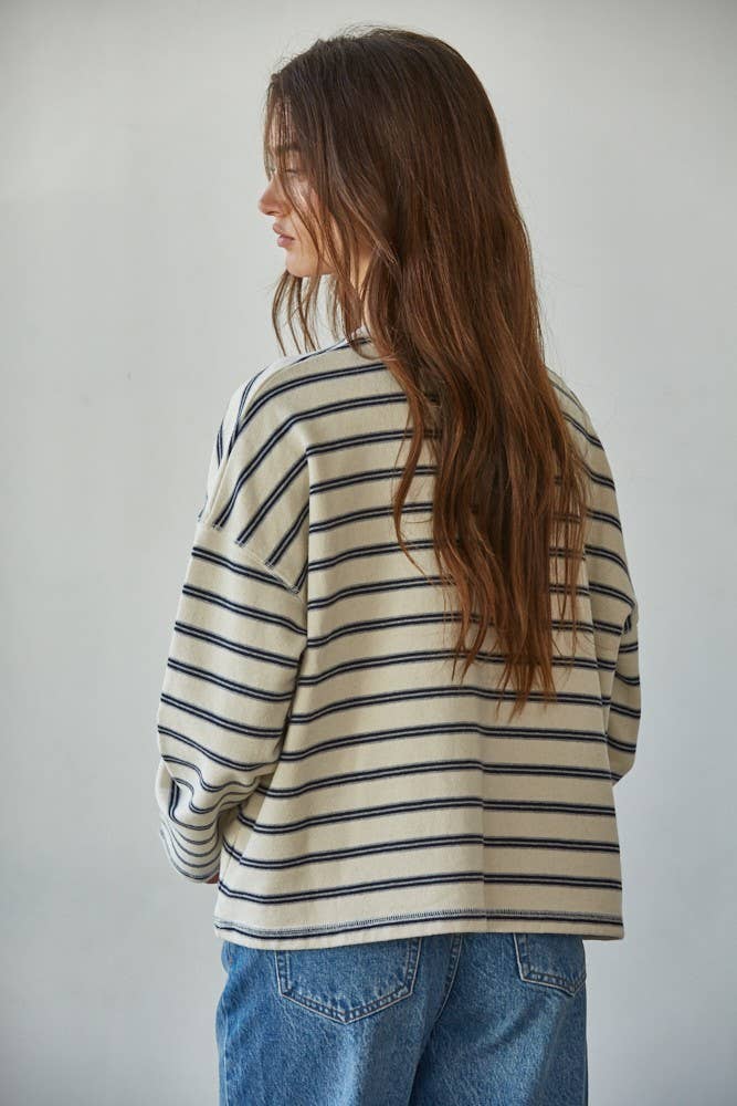 The Talie Striped Long Sleeve Sweatshirt
