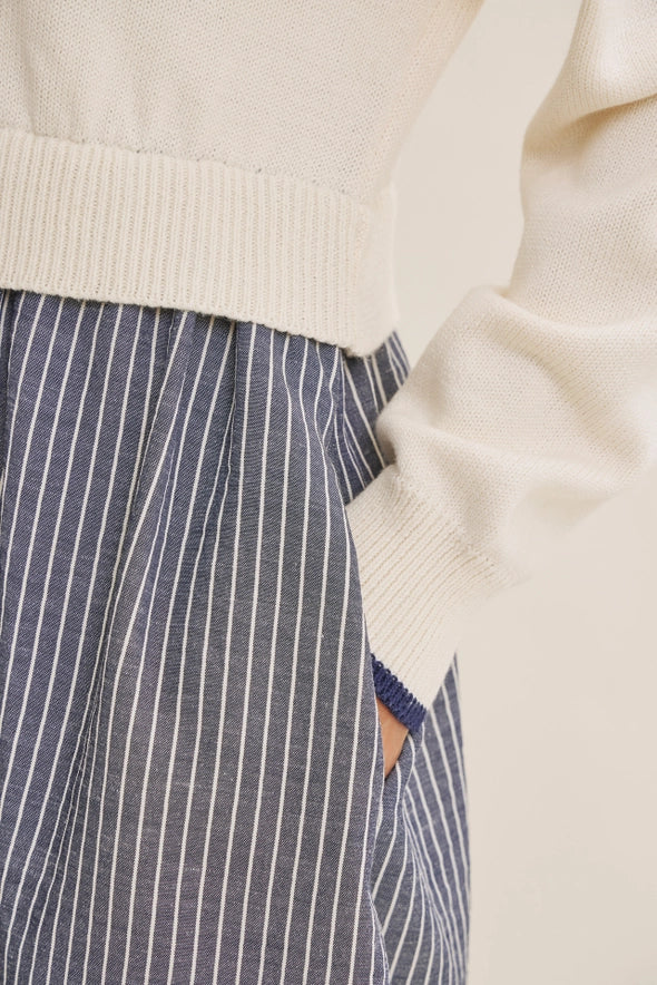 The Victoria Twofer Striped Mini Dress