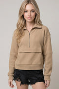 The Stevie Waffle Textured Half-Zip Sweatshirt