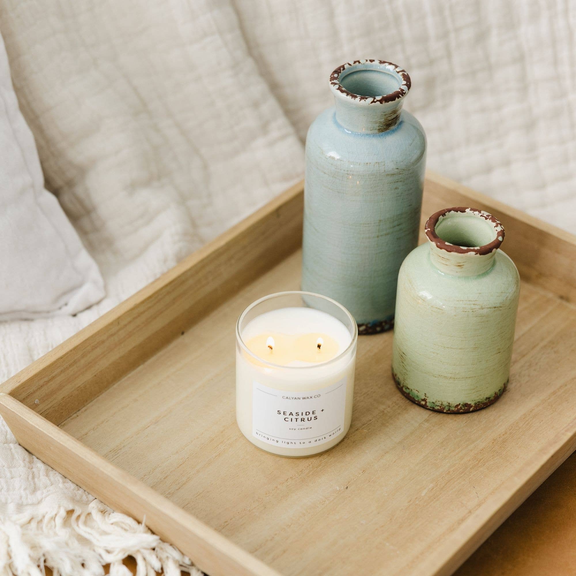 Seaside + Citrus - Glass Tumbler Soy Candle
