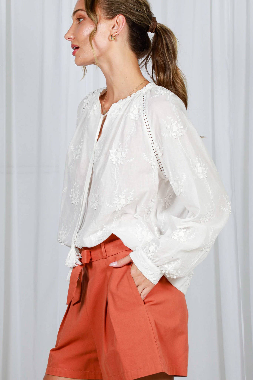 The Ciara 3D Floral Embroidered Top