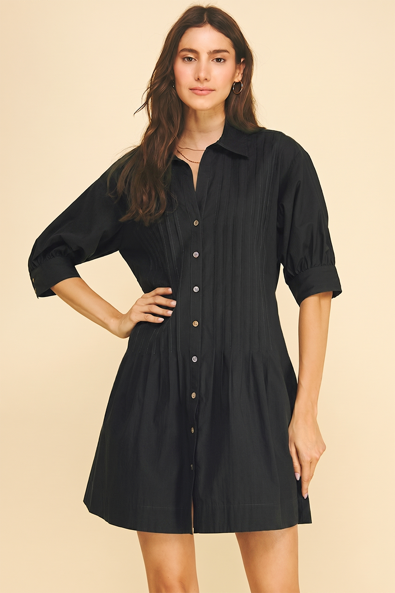The Priscilla Tucked Detail Mini Dress